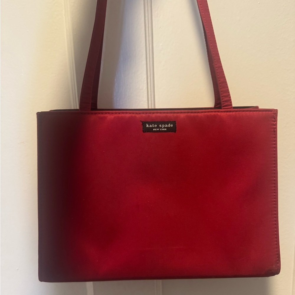 Vintage Kate Spade Red Satin Shoulder Bag